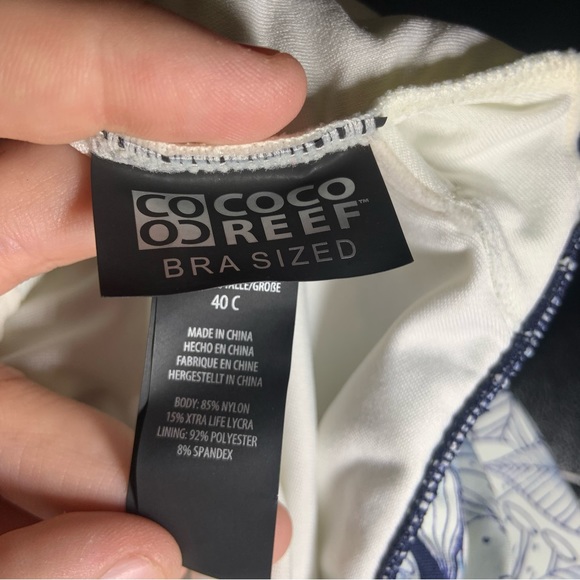 Coco Reef Bra Sized Blue Floral Tiered Tankini Top 40C - Picture 2 of 8